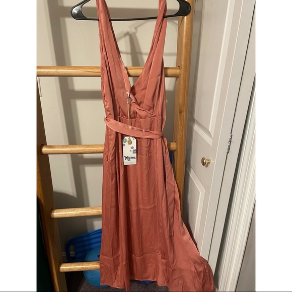 NWT Show Me Your Mumu Cynthia Crossover Dress in Pink Peach - Picture 3 of 6